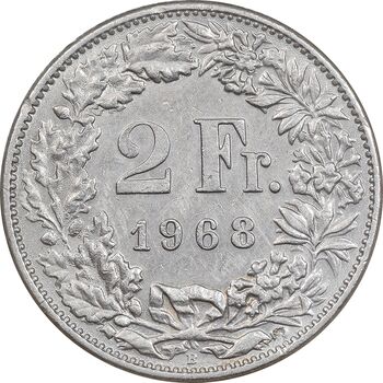 سکه 2 فرانک 1968 دولت فدرال - EF45 - سوئیس