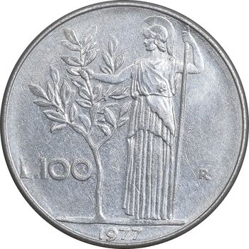سکه 100 لیره 1977 جمهوری - EF45 - ایتالیا