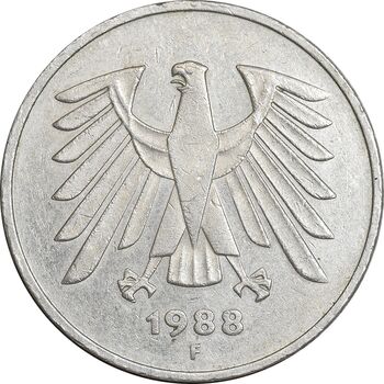 سکه 5 مارک 1988F جمهوری فدرال - EF45 - آلمان