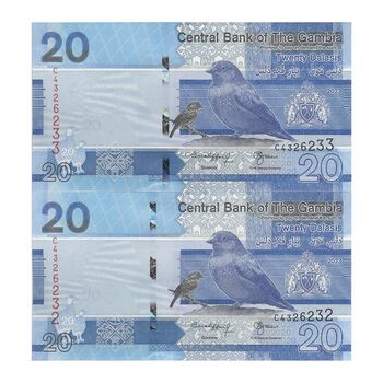 اسکناس 20 دالاسی 2023 جمهوری - جفت - UNC64 - گامبیا
