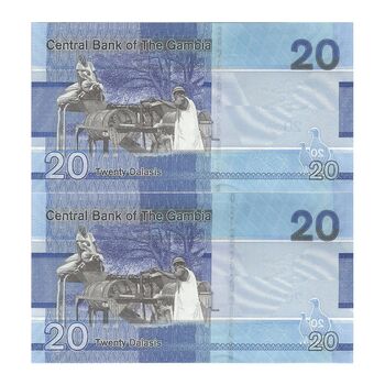 اسکناس 20 دالاسی 2023 جمهوری - جفت - UNC64 - گامبیا