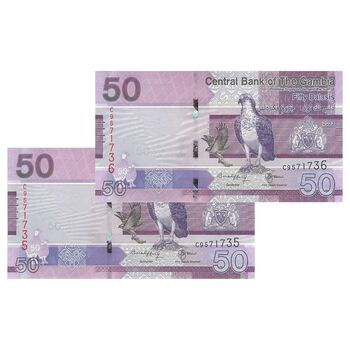 اسکناس 50 دالاسی 2023 جمهوری - جفت - UNC64 - گامبیا