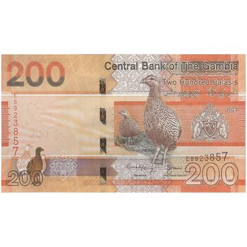 اسکناس 200 دالاسی 2023 جمهوری - تک - UNC64 - گامبیا