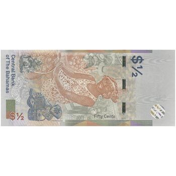 اسکناس 50 سنت 2019 الیزابت دوم - تک - UNC64 - باهاما
