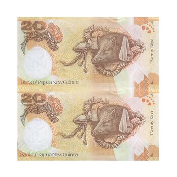 اسکناس 20 کینا 2008 الیزابت دوم - سی و پنجمین سالگرد بانک - جفت - UNC64 - پاپوآ گینه نو