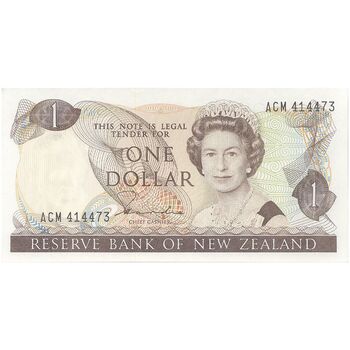 اسکناس 1 دلار بدون تاریخ (1981-1985) الیزابت دوم - HRH - تک - UNC64 - نیوزیلند