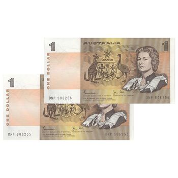 اسکناس 1 دلار بدون تاریخ (1974-1984) الیزابت دوم - جفت - UNC64 - استرالیا
