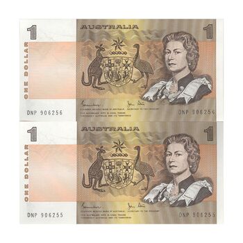 اسکناس 1 دلار بدون تاریخ (1974-1984) الیزابت دوم - جفت - UNC64 - استرالیا