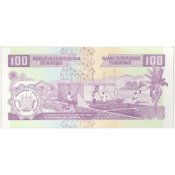 اسکناس 100 فرانک 2007 جمهوری - سایز بزرگ - تک - UNC62 - بوروندی