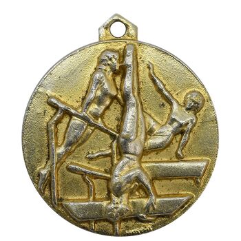 مدال آویز ورزشی طلا ژیمناستیک دختران - AU - محمد رضا شاه