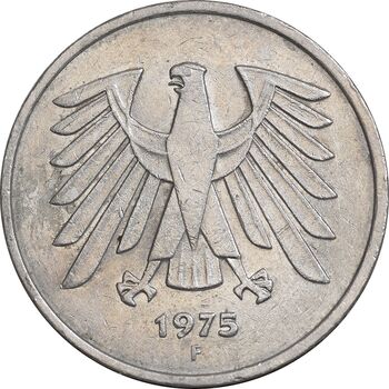 سکه 5 مارک 1975F جمهوری فدرال - EF45 - آلمان