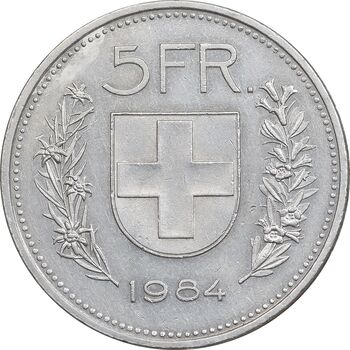 سکه 5 فرانک 1984 دولت فدرال - AU50 - سوئیس