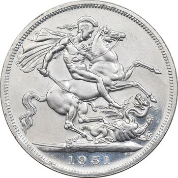 سکه 5 شیلینگ 1951 جرج ششم - AU55 - انگلستان