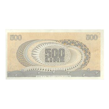 اسکناس 500 لیر 1966 جمهوری - تک - AU - ایتالیا