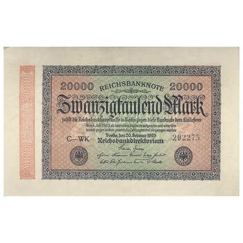 اسکناس 20000 مارک 1923 جمهوری وایمار - تک - EF - آلمان