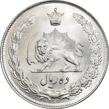 سکه 10 ریال 1343 - نازک - MS66 - محمد رضا شاه