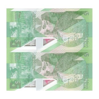 اسکناس 5 دلار بدون تاریخ (2021) الیزابت دوم - جفت - UNC65 - حوزه کارائیب شرقی