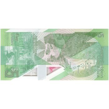 اسکناس 5 دلار بدون تاریخ (2021) الیزابت دوم - تک - UNC65 - حوزه کارائیب شرقی