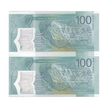 اسکناس 100 دلار 2022 الیزابت دوم - جفت - UNC65 - جامائیکا