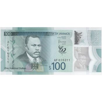 اسکناس 100 دلار 2022 الیزابت دوم - تک - UNC65 - جامائیکا