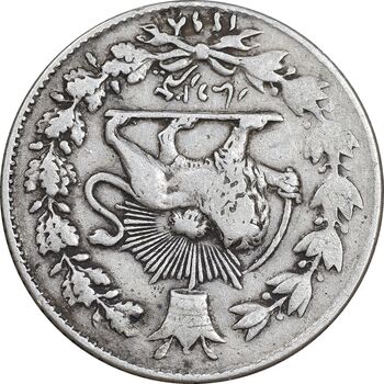 سکه 1000 دینار 1298 - ارور چرخش 180 درجه - VF30 - ناصرالدین شاه