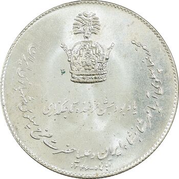 مدال یادبود نقره جشن تاجگذاری 1346 - MS64 - محمد رضا شاه