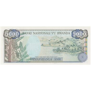 اسکناس 5000 فرانک 1988 جمهوری - تک - UNC65 - رواندا