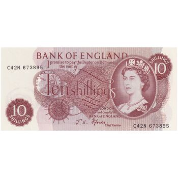 اسکناس 10 شیلینگ بدون تاریخ (1966-1970) الیزلبت دوم - JSF - تک - UNC65 - انگلستان