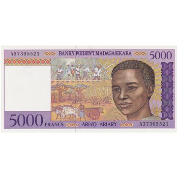اسکناس 5000 فرانک بدون تاریخ (1995-1996) جمهوری سوم - Ravelomanana - تک - UNC65 - ماداگاسکار