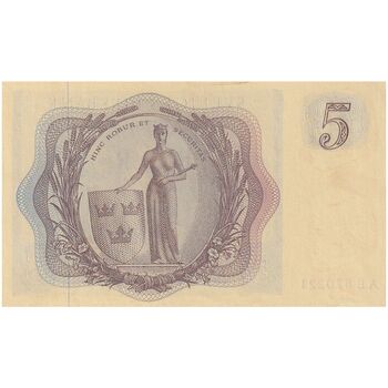 اسکناس 5 کرون 1963 گوستاو آدولف ششم - تک - UNC64 - سوئد