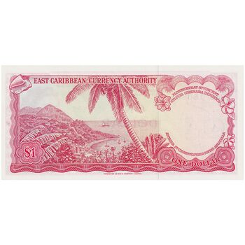 اسکناس 1 دلار بدون تاریخ (1965) الیزابت دوم - تک - UNC64 - حوزه کارائیب شرقی