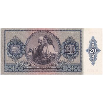 اسکناس 20 پنگو 1941 میکلوش هورتی - تک - UNC64 - مجارستان