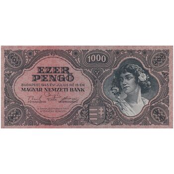 اسکناس 1000 پنگو 1945 دولت موقت - تک - UNC64 - مجارستان