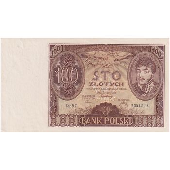 اسکناس 100 زلوتی 1934 جمهوری دوم - تک - AU - لهستان