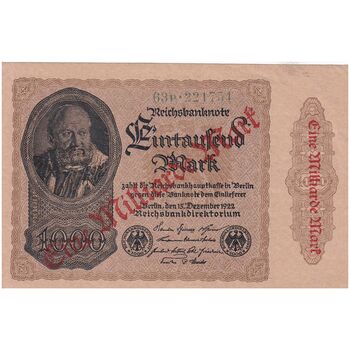اسکناس 1000 مارک 1922 جمهوری وایمار - تک - AU - آلمان