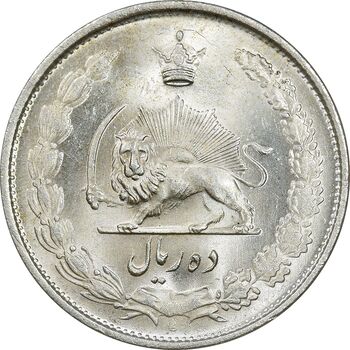 سکه 10 ریال 1324 - MS63 - محمد رضا شاه
