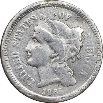 سکه 3 سنت 1865 - EF40 - آمریکا
