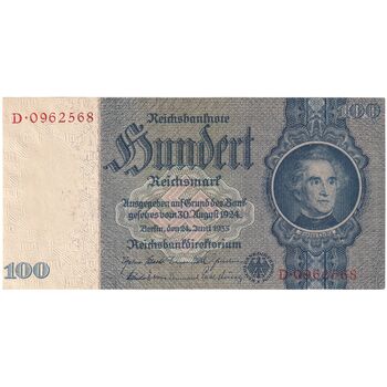 اسکناس 100 مارک 1935 رایش سوم - تک - UNC65 - آلمان
