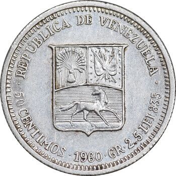 سکه 50 سنتیمو 1960 - EF45 - ونزوئلا