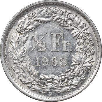 سکه 1/2 فرانک 1968 دولت فدرال - MS62 - سوئیس