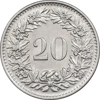 سکه 20 راپن 1970 دولت فدرال - MS62 - سوئیس