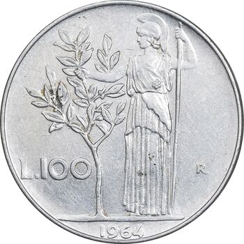 سکه 100 لیره 1964 جمهوری - EF45 - ایتالیا