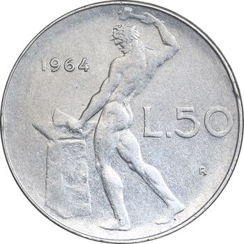 سکه 50 لیره 1964 جمهوری - EF45 - ایتالیا