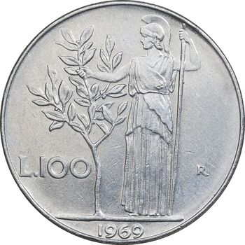 سکه 100 لیره 1969 جمهوری - EF45 - ایتالیا