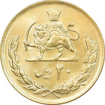 سکه 20 ریال 1354 طلایی - MS63 - محمد رضا شاه