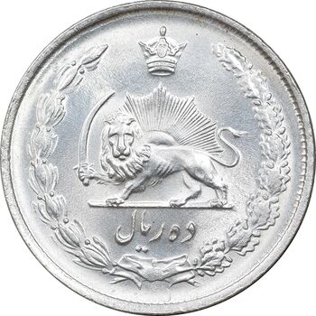 سکه 10 ریال 1324 - MS63 - محمد رضا شاه