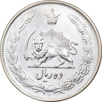 سکه 10 ریال 1323 - AU58 - محمد رضا شاه