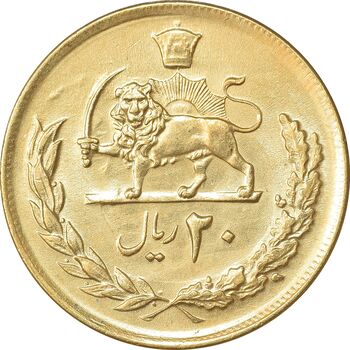 سکه 20 ریال 1354 طلایی - MS61 - محمد رضا شاه