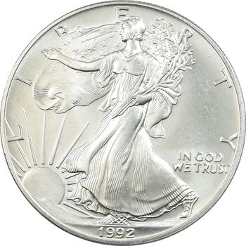 مدال یادبود 1 دلار 1992 عقاب - MS63 - آمریکا