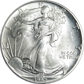 مدال یادبود 1 دلار 1992 عقاب - MS63 - آمریکا